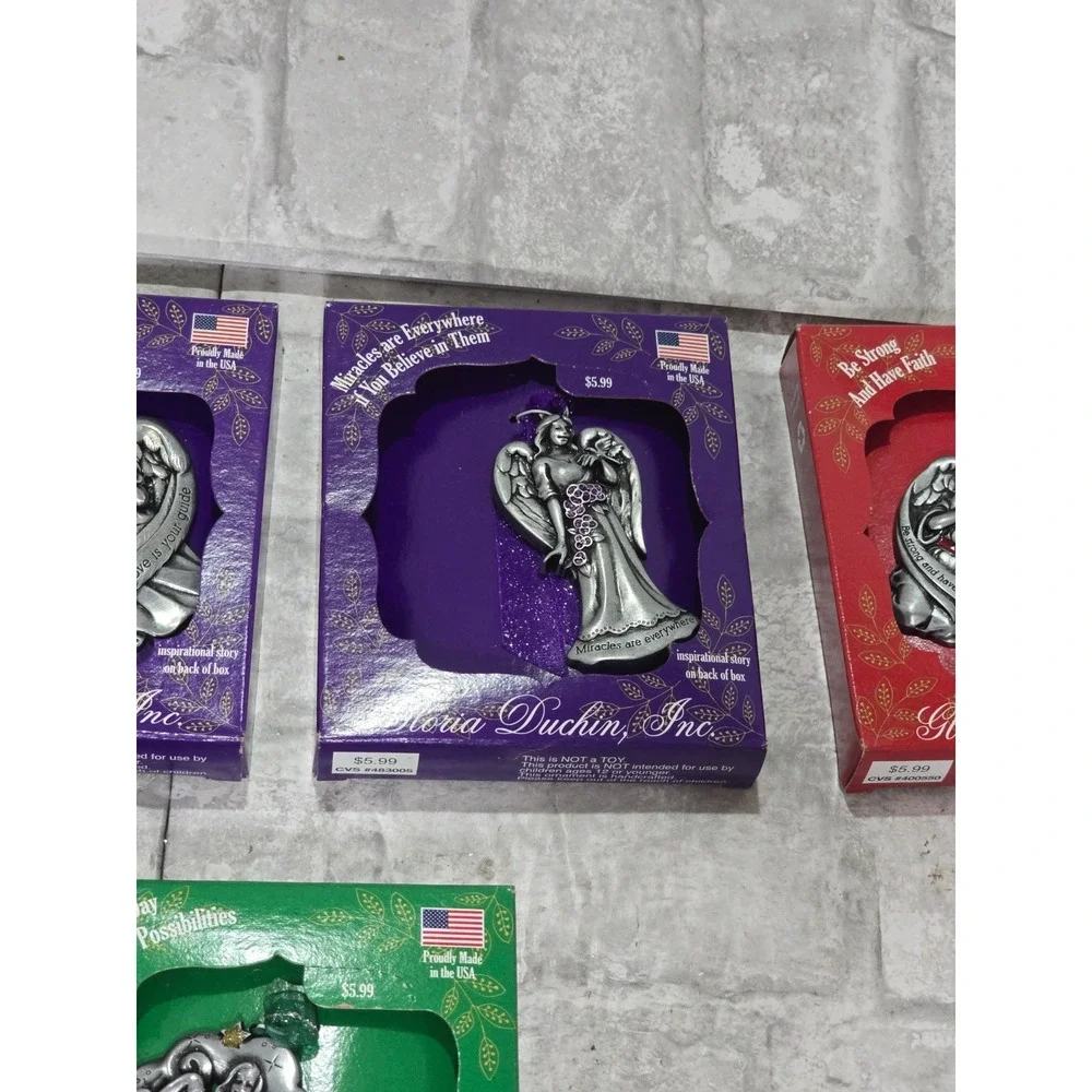 Gloria Duchin Angel Ornaments Set‎ of 5 Love Miracles Strength Possibilities New